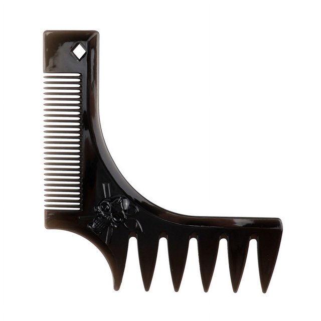 Peine de aceite retro, peine con forma de hombre, peine de dientes grandes, peine con textura en la espalda, peine de inserción de doble cara, peine de dientes anchos