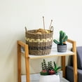 thumbnail image 5 of (2 pack) Homezone Brown and Yellow Handwoven Seagrass Basket, 5 of 16