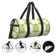 thumbnail image 3 of Cute Frog Small Round Sport Duffel Bag, 17" Shoulder Airport Travel Bag, Men Women Weekender Overnight Sleepover Carry-On Personalized Tote Pouch, 3 of 8