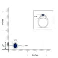 thumbnail image 4 of ANGARA Natural Oval Blue Sapphire Halo Ring with Diamond Accents in 14K White Gold for Women (Size-5x3mm) | September Birthstone, Anniversary, Jewelry Gift for Women | Natural Blue Sapphire Ring, 4 of 9