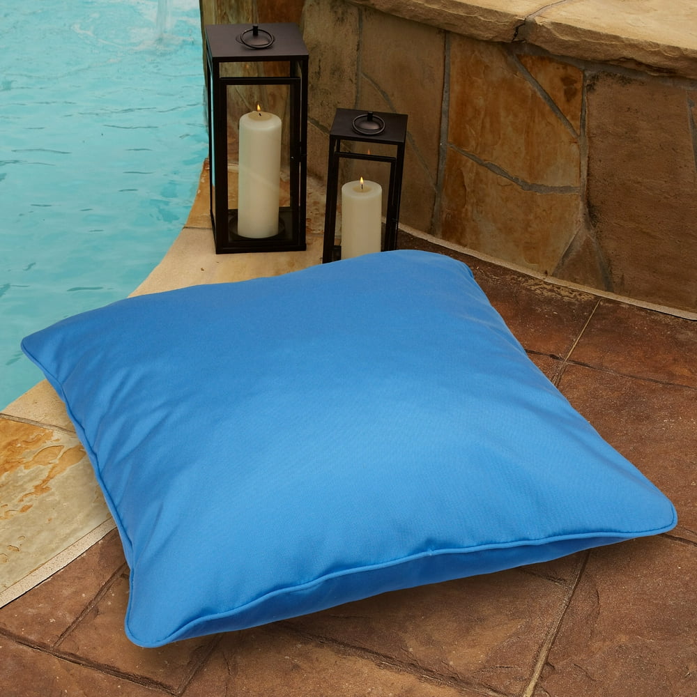 Humble and Haute Capri Blue 26inch Square Indoor/ Outdoor Floor Pillow