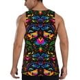 thumbnail image 3 of Xecao Mexican Flower Traditional1 Men's Tank Top Workout Quick Dry Sleeveless Gym Jogging Muscle Shirts Summer Swim Beach Tops, 3 of 9