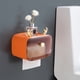 thumbnail image 3 of Soporte de papel higiénico impermeable Lindo bastón Astas Ventana transparente Ajustable Colgante Montado en la pared Soporte de caja de pañuelos Naranja, 3 of 4