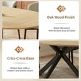 thumbnail image 4 of 59-Inch Extendable Round Dining Table for Dining Room, 4-6 People Mid Century Modern Expandable Kitchen Dinner Tables with Oval Wood Top and Industrial Metal Frame for Home, Small Space, Light Oak, 4 of 7