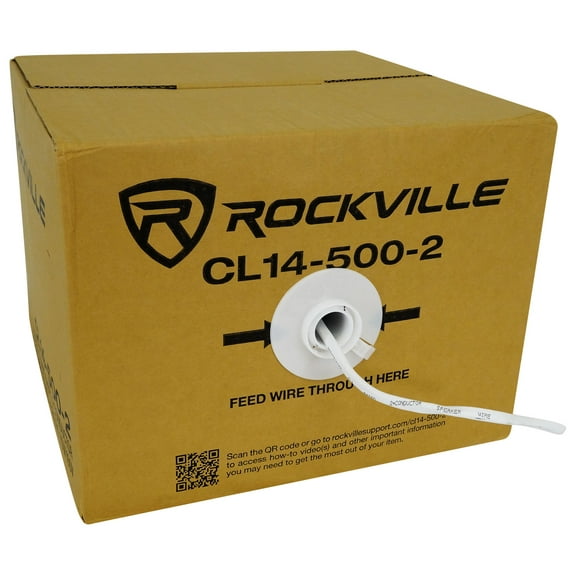 Rockville CL14-500-2 CL2 Rated 14A WG 500' Speaker Wire In Wall Ceiling 70V 100V