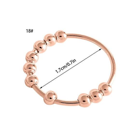 Fidget Beads Anxiety Ring Spinner Single Coil Spiral Fidget Ring Beads/9