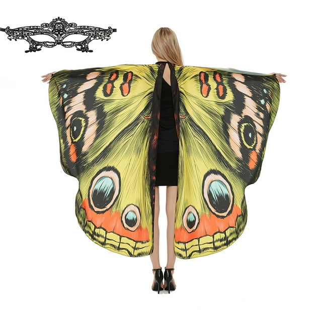 Kmbangi Châle de Papillon de Femmes avec la Couleur Vive, Sangle Réglable de Main