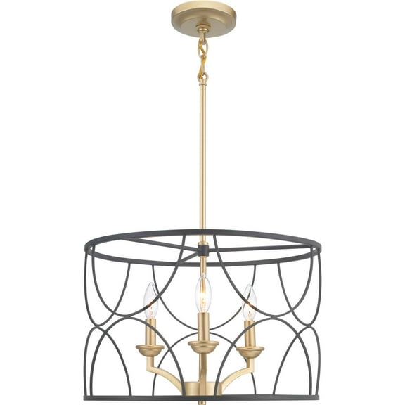 P400177-031-Progress Lighting-Landree - Chandeliers Light - 3 Light in Luxe and New Traditional style - 18.13 Inches wide by 12 Inches high-Black