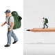 thumbnail image 2 of Diorama de resina a escala 1:87, figura de acción con mochila para maquetas de trenes en miniatura. Mochila verde C, 2 of 9