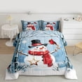 thumbnail image 2 of jejeloiu Kawaii Snowmen Bedding Comforter Set,Merry Christmas Twin Comforter Sets,Red White Blue Bedding Set For Childrem,Ultra Soft Home Decor Reversible,2pcs, 2 of 8