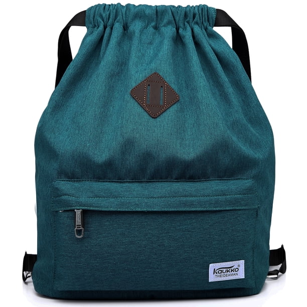 KAUKKO Cordón Deportes Mochila Gimnasio Yoga Bolsa Hombro Mochila para Hombres y Mujeres KAUKKO K1031-Lakeblue