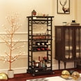 thumbnail image 1 of Carrito de Bar MILEFA de 4 Niveles con Ruedas, Metal Negro y Tablero, 1 of 8