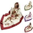 thumbnail image 5 of Xfvqtps Womens Silk Scarf Floral Print Fashion Versatile Multi Functional Soft Breathable Spring and Summer Hair Wrapping Square Satin Hair Band Red, 5 of 5