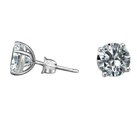 Diamond Veneer 14k Simulated Stud Post Diamond Veneer 14k Simulated Stud Post Earrings White Gold