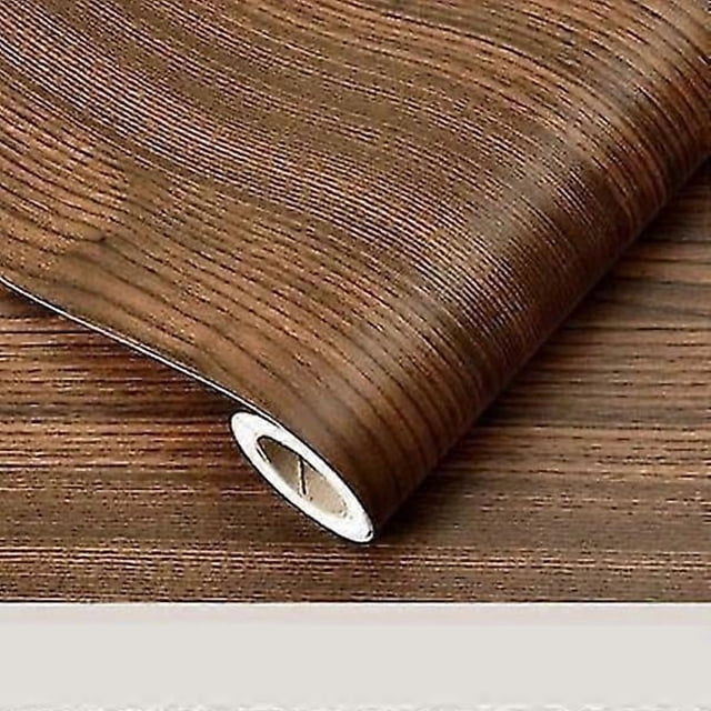 Waterproof Wood Vinyl Wallpaper Roll Decorative Sticker Ebony Wood Wallpaper 40cm x 1m