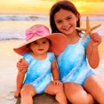 thumbnail image 4 of Grblisyd Girls Swimsuit Flutter Sleeve Hawaiian One Piece Bathing Suit Crew Neck Girls'Swimwear 10Y, 4 of 6