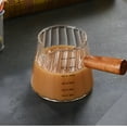 thumbnail image 2 of 2 PCS Glass Measuring Cups, 6 oz Glass Triple Pitcher with Spout, 180 ml Glass Coffee Shot Glass with Wooden Handle, Espresso Measuring Cups for Bartenders, Coffee Lovers, 2 of 5