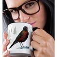 thumbnail image 2 of 3drose, Winter Robin, 11oz Two-tone Black Mug, 2 of 6