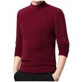 thumbnail image 2 of gbyLJF Men's Knitted Base Layer Shirt Round Neck Solid Color Long Sleeve Pullover Top Regular Fit Semi-turtleneck Sweater, 2 of 4