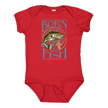 

Inktastic Born to Fish Gift Baby Boy or Baby Girl Bodysuit