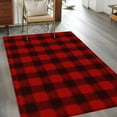 thumbnail image 3 of Christmas Farmhouse Washable Area Rug 2.7 x 5 ft Classical Red Black Buffalo Plaid, Soft Non Slip Rugs Stain Repellent Indoor Felt Carpet for Living Dining Room Bedroom Home Office, 3 of 9