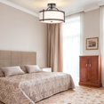 thumbnail image 4 of FRIDEKO HOME Semi Flush Mount Ceiling Light - 15.7 Inch Fixture with Metal Frame Fabric Shade for Living Room, Bedroom, Kitchen, Dining Room, Entrywa, 4 of 7