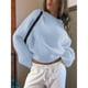 thumbnail image 5 of Suéter Holgado de Cuello Redondo y Larga Abullonada para Mujer. Azul XL, 5 of 7