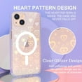 thumbnail image 2 of for iPhone 14 Case Compatible MagSafe, Clear Cute Glitter Laser Holographic Heart Pattern Design for Women Girls, Anti-Yellow Hard PC Protective Phone Cover for Apple iPhone 14, Rainbow Heart, 2 of 13