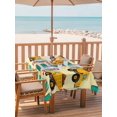 thumbnail image 2 of Outdoor Tablecloth with Umbrella Hole for Patio/Picnic/Party/Camping, Yellow Truck Waterproof Table Cloth Rectangle Table Cover Washable, Stars Green Checkered Modern Farmhouse Art (52"x 70"), 2 of 8