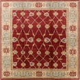 thumbnail image 1 of Ahgly Company Machine Washable Indoor Square Industrial Modern Red Area Rugs, 5' Square, 1 of 7