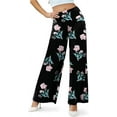 thumbnail image 6 of Women's Stretchy Wide Leg Palazzo Lounge Pants Casual Comfy High Waist Palazzo Pants, 6 of 11