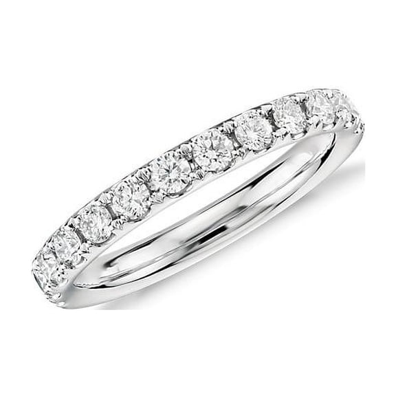 0.30 Carat Lovely Round Cut Moissanite Eternity Band for Engagement Solid 14K White Gold Size 7 by Diamond-Capitals