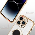 thumbnail image 3 of Compatible with iPhone 14 Pro Max Case Astronaut Plating Electroplate Luxury Elegant Case Camera Protector Kickstand Shockproof Protective Corner Back Cover iPhone 14 Pro Max Case -White, 3 of 10