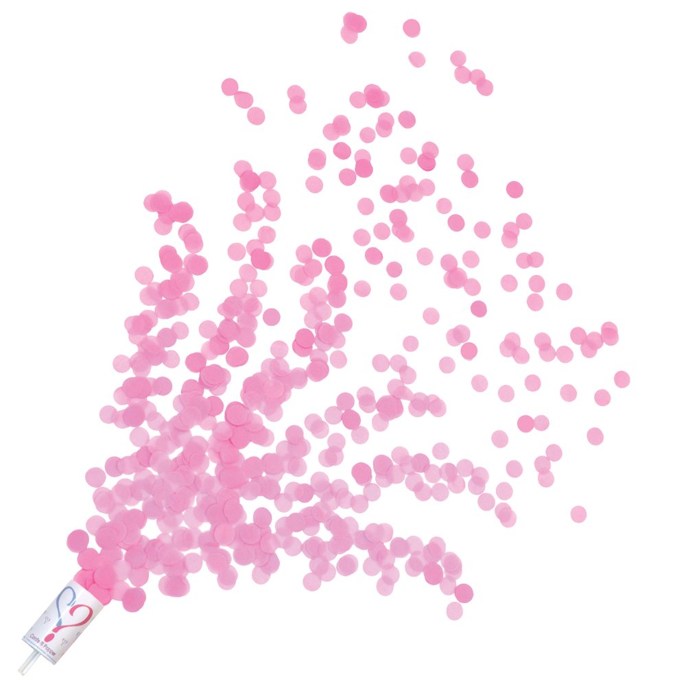 Club Pack of 96 Pink Gender Reveal Push Up Confetti Burst Party Poppers