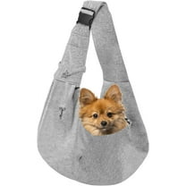 JINGBAO Dog Carrier Sling for Small Dogs and Cats(0 to 12 lbs), Puppy Sling Carrier with Adjustable Strap, Travel Safety Harness, Hands-Free Pet Carring Holder Travel Bag for Outdoor, Gray