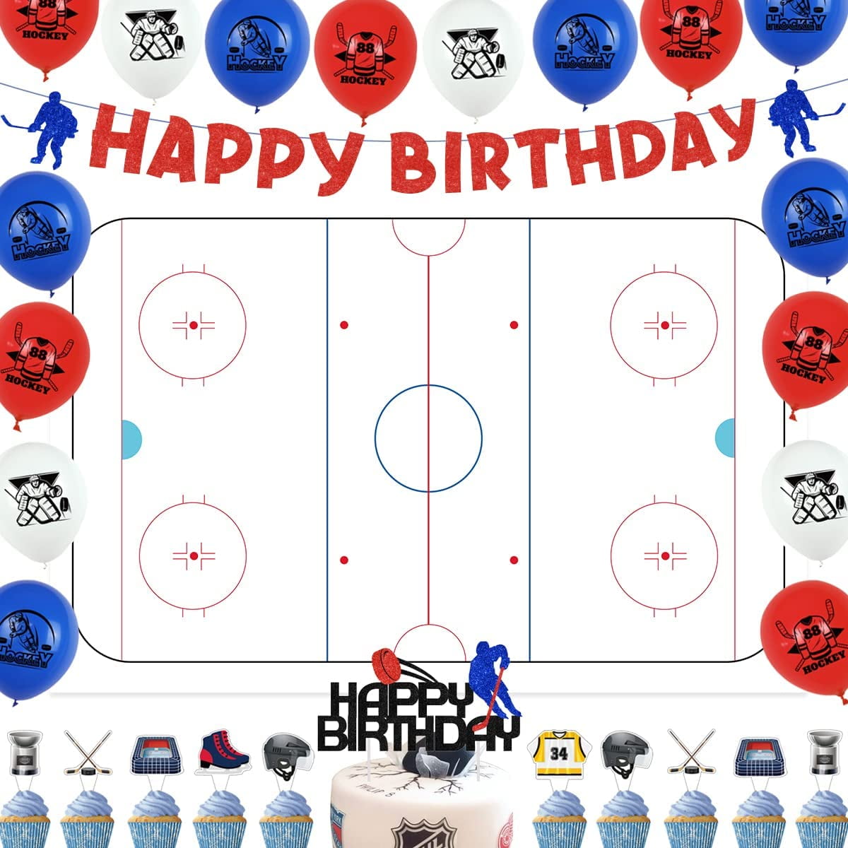 Hockey Party Supplies, Ice Hockey Sports Themed Party Decorations for