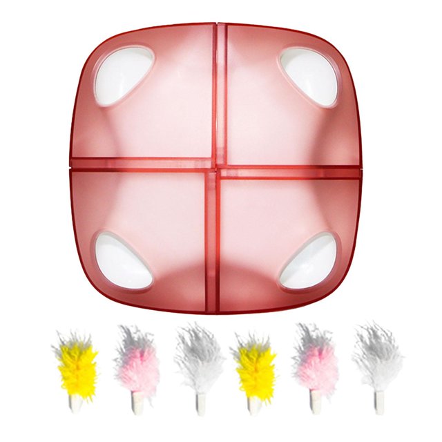 MERIGLARE Cat Interactive Toy Touch Sensing Automatic Pet Toy Electric Feather Cat Toy red replace