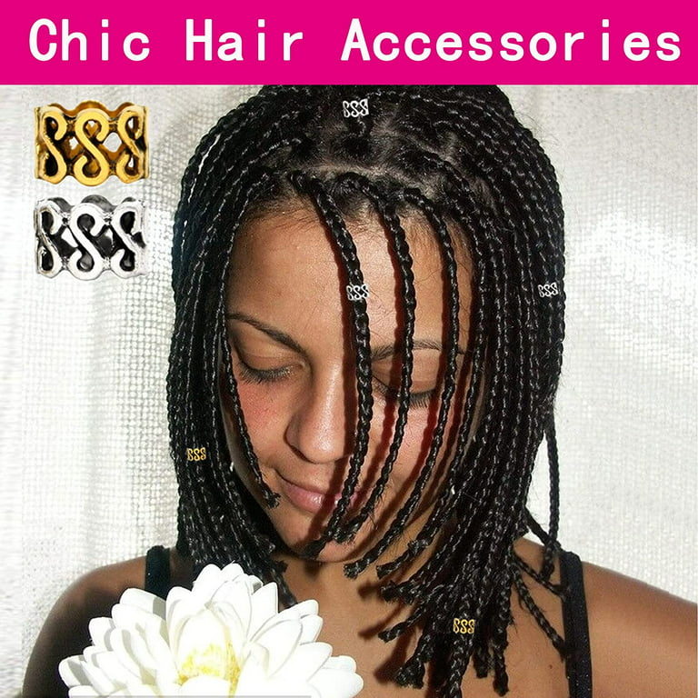 455 Pcs Locs Hair Jewelry Clear Beads Dreadlocks Accessories for Women  Cornrow Braids Dreadlock Metal Clips Shell Pendant Charms Hair Decoration