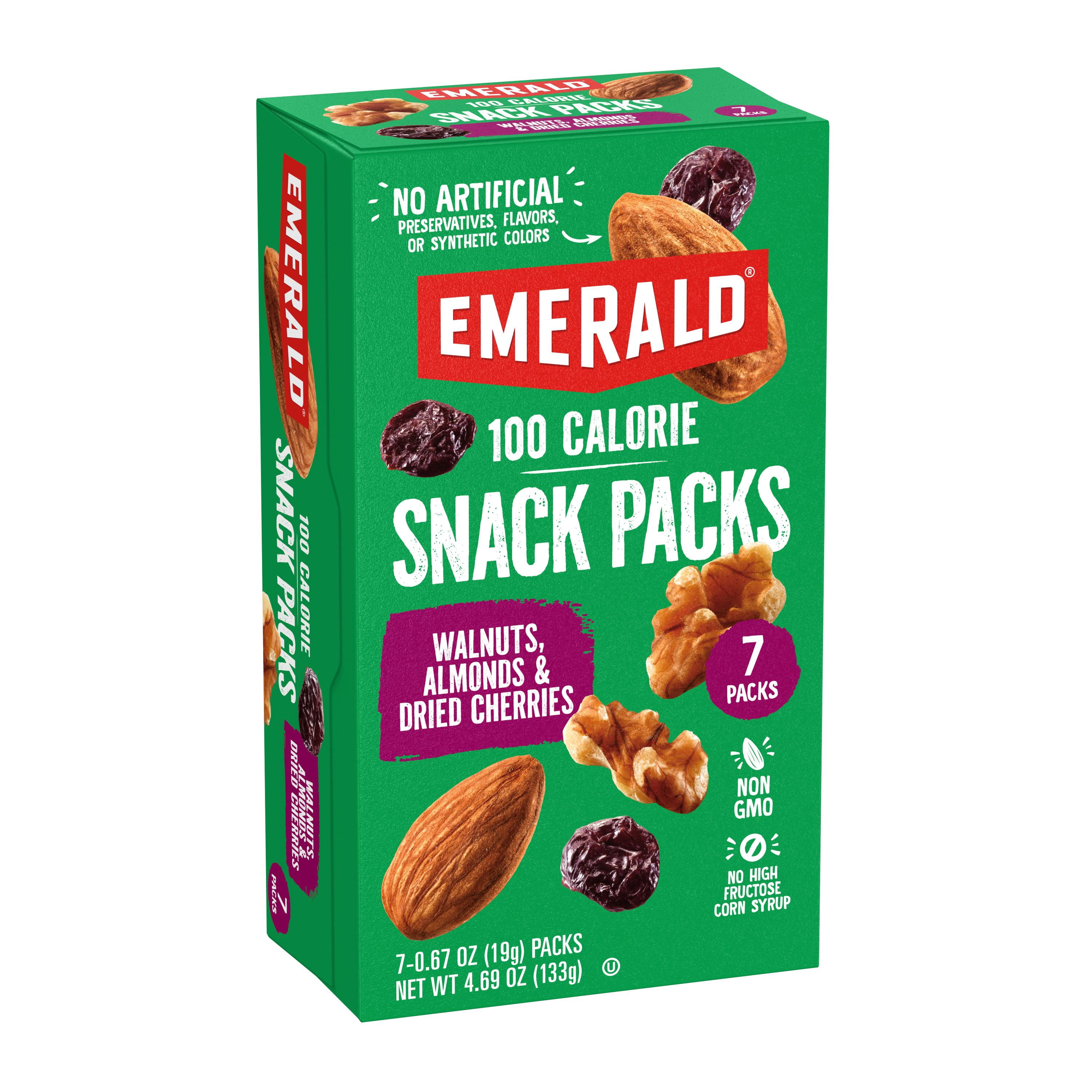 Emerald Nuts Walnuts & Almonds with Dried Cherries, 100 Calorie Pack, 4.69 oz (Pack of 2)