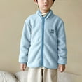 thumbnail image 2 of Toddler kid Fleece Jacket Boys Girls Lightweight Outerwear Full-zip Long Sleeve Fall Winter Coat 2-14 Years (9 Years, Blue), 2 of 4
