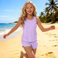thumbnail image 6 of Hellosay Swimsuit with Shorts for Girls 2 Piece Tankini Ruched Swimwear with Pockets Vacation Bathing Suit Size 5-15, 6 of 7