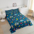thumbnail image 4 of Erosebridal Cartoon Transportation Bedding Full Comforter Set, Helicopter Ship Modern Building Down Comforter, Reversible 3pcs, 4 of 8