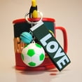 thumbnail image 4 of 5 piezas creativas llaveros de fútbol decorativos llaveros de fútbol aficionados a los deportes llaveros de regalo para hombre mujer (negro rojo azul amarillo y verde), 4 of 4