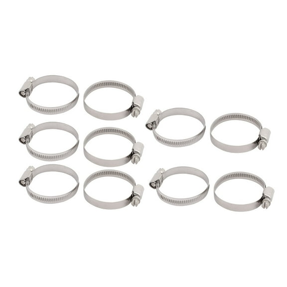 10Pcs 32mm to 50mm Dia Range Metal German Type Adjustable Hose Clamp Hoop