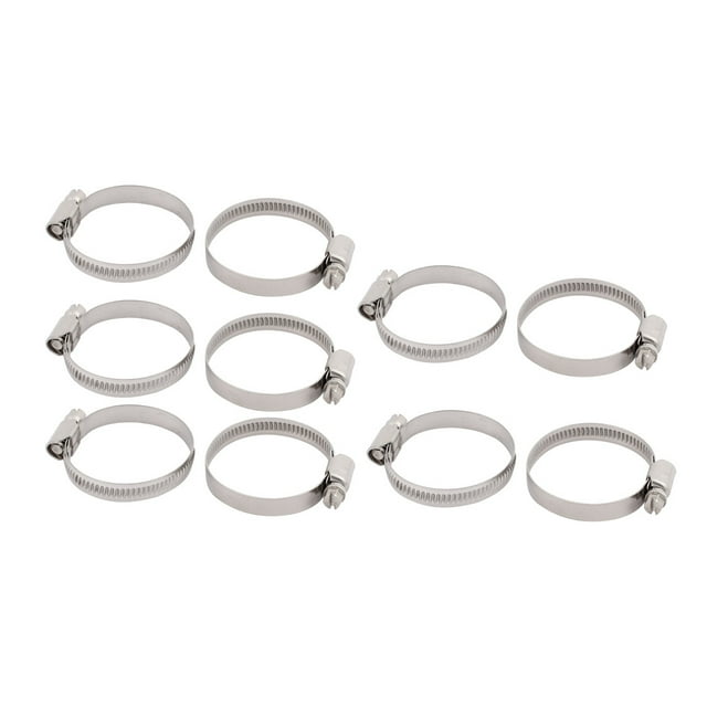 Unique Bargains 10Pcs 32mm to 50mm Dia Range Metal German Type Adjustable Hose Clamp Hoop