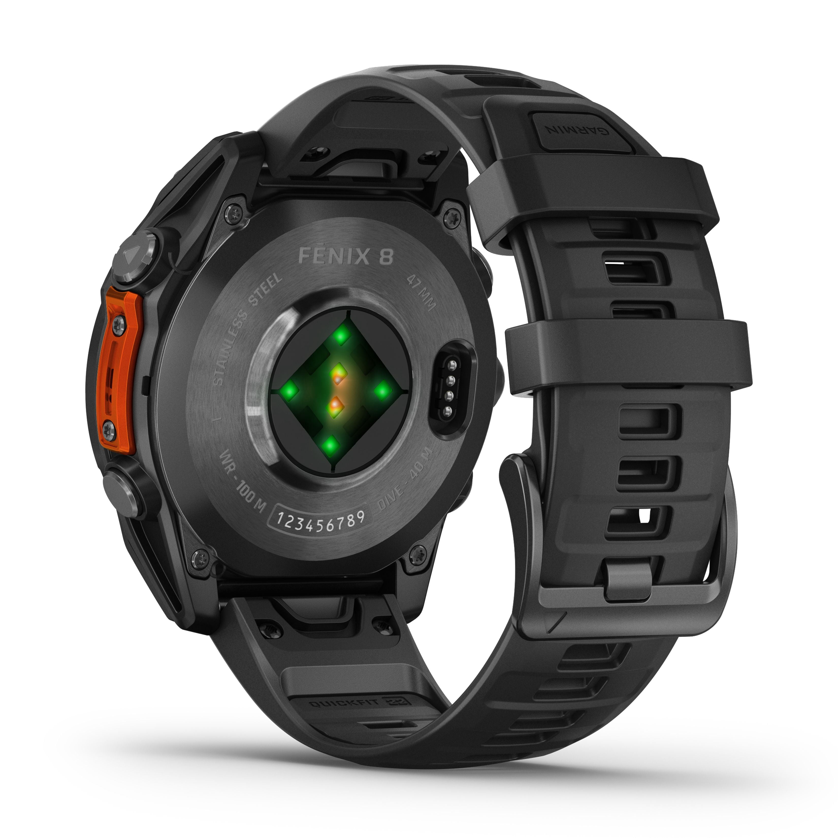 Montre intelligente GPS Garmin fēnix® 8 à écran AMOLED - 47 mm - Lunette gris ardoise avec bracelet en silicone noir