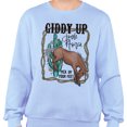 thumbnail image 2 of Giddy up Jingle Horse Sweatshirt Unisex Large Light Blue, 2 of 5