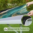 thumbnail image 6 of Teal Marble Gold Wave Pattern Square Fitted Tablecloth with Elastic Edge,Square Table Cover,Washable Elastic Table Cover for Home Kitchen Party Decor 34"x34", 6 of 6