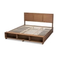 thumbnail image 3 of Baxton Studio Alba Modern Transitional Ash Walnut Brown Finished Wood King Size 4-Drawer Platform Storage Bed with Built-In Shelves, 3 of 11