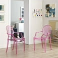 thumbnail image 2 of Hawthorne Collections 18.5" Contemporary Plastic Dining Chair in Pink (Set of 2), 2 of 5
